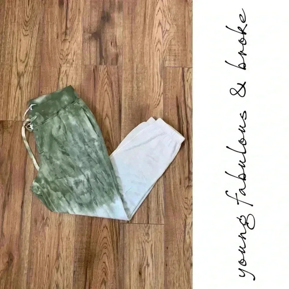 BNWT Young Fabulous and Broke Juliette Green Ombré Tie Dye Joggers size  M - Picture 2 of 6